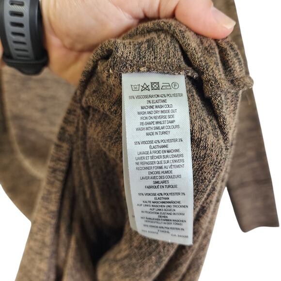 French Connection Womens Midi Sweater Dress Size 6 Brown Space Dye Side Slit - Picture 6 of 11